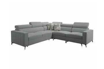 Galbally 4-sits Vänster L-formad Bäddsoffa med Förvaring i Tyg - Grå - Möbler - Soffa - Bäddsoffa