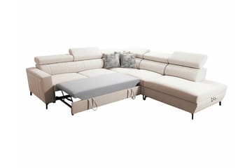 Galbally 4-sits Vänstervänd L-formad Hörnbäddsoffa med Förvaring i Tyg - Brun - Möbler - Soffa - Bäddsoffa