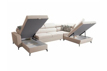 Galbally 5-sits Hörnbäddsoffa Beige/Light beige - Möbler - Soffa - Bäddsoffa