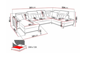 Galbally 5-sits Hörnbäddsoffa Dark blue - Möbler - Soffa - Bäddsoffa