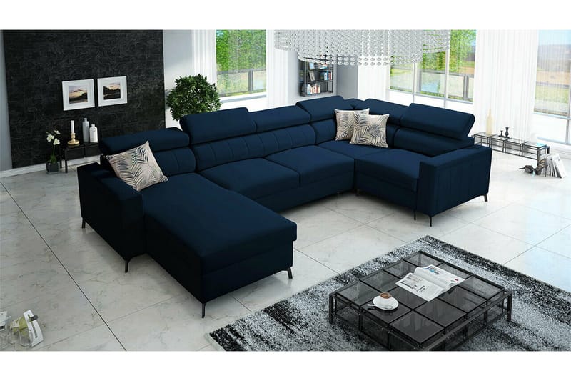 Galbally 5-sits Hörnbäddsoffa Dark blue - Möbler - Soffa - Bäddsoffa