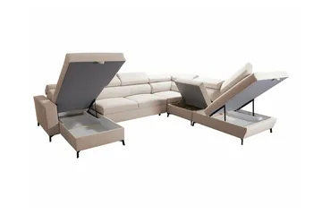 Galbally 5-sits Hörnbäddsoffa Dark brown - Möbler - Soffa - Bäddsoffa