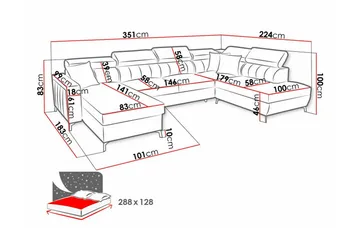 Galbally 5-sits Hörnbäddsoffa Dark brown - Möbler - Soffa - Bäddsoffa