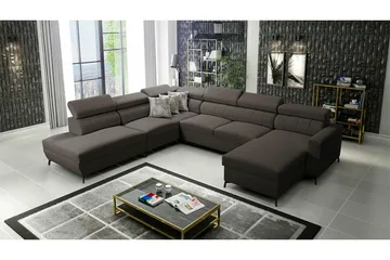 Galbally 5-sits Hörnbäddsoffa Dark brown - Möbler - Soffa - Bäddsoffa