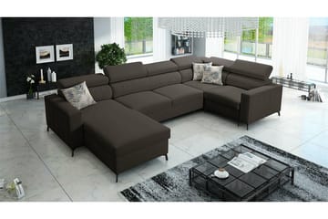 Galbally 5-sits Hörnbäddsoffa Dark brown - Möbler - Soffa - Bäddsoffa