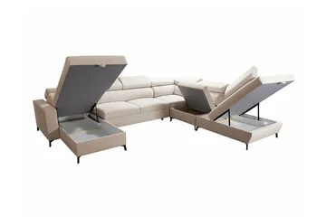 Galbally 5-sits Hörnbäddsoffa Dark brown - Möbler - Soffa - Bäddsoffa