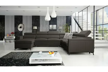 Galbally 5-sits Hörnbäddsoffa Dark brown - Möbler - Soffa - Bäddsoffa