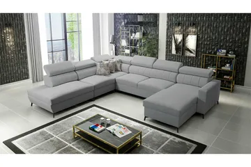 Galbally 5-sits Hörnbäddsoffa Light grey - Möbler - Soffa - Bäddsoffa