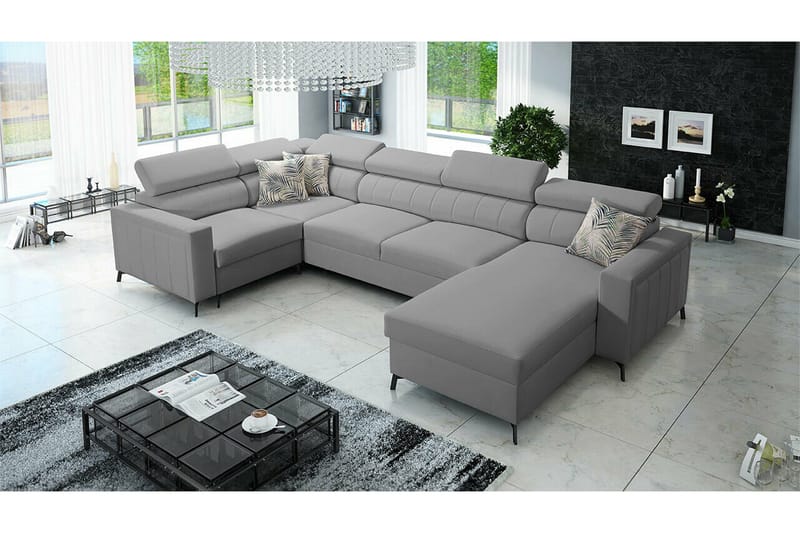 Galbally 5-sits Hörnbäddsoffa Light grey/Dark grey - Möbler - Soffa - Bäddsoffa