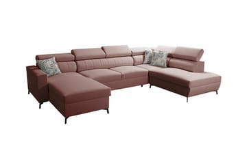 Galbally 5-sits Hörnbäddsoffa Light pink - Möbler - Soffa - Bäddsoffa