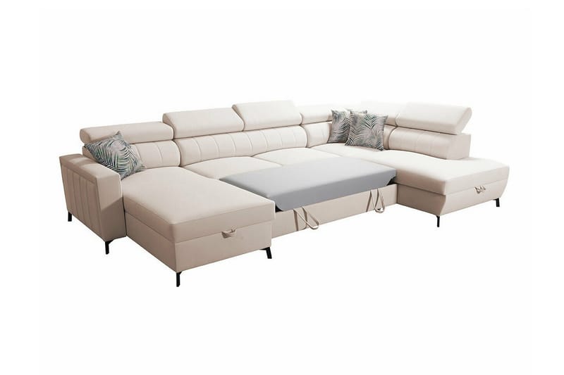 Galbally 5-sits Hörnbäddsoffa Ljusgrå - Möbler - Soffa - Bäddsoffa