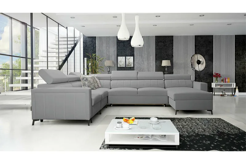 Galbally 5-sits Hörnbäddsoffa Ljusgrå - Möbler - Soffa - B äddsoffa