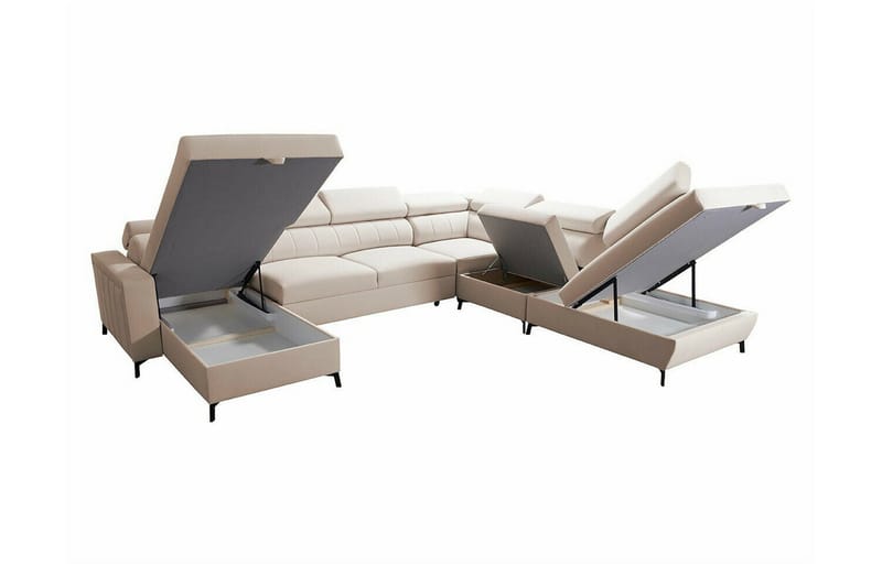 Galbally 5-sits Hörnbäddsoffa NO_BRAND beige - Möbler - Soffa - Bäddsoffa