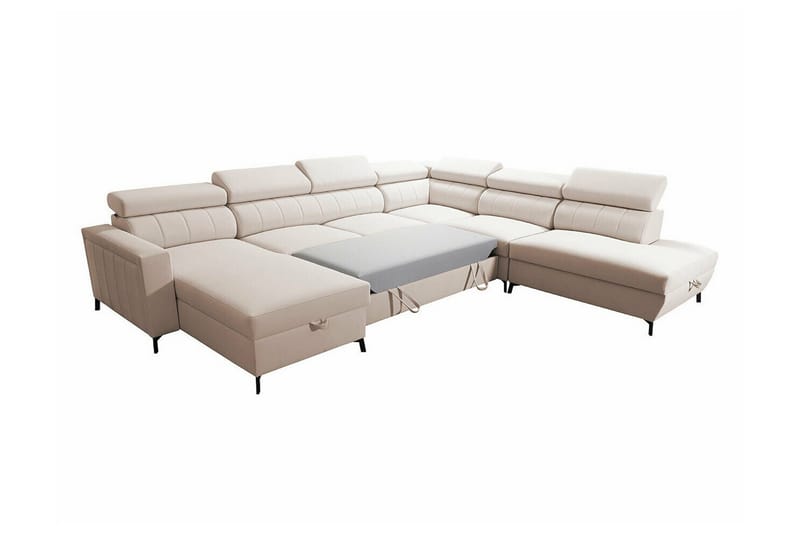 Galbally 5-sits Hörnbäddsoffa NO_BRAND beige - Möbler - Soffa - Bäddsoffa