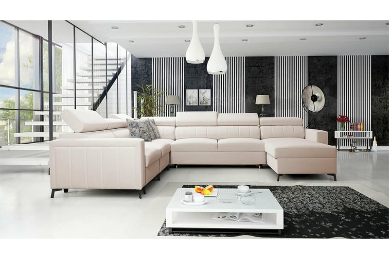 Galbally 5-sits Hörnbäddsoffa NO_BRAND beige - Möbler - Soffa - Bäddsoffa