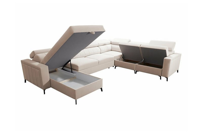 Galbally 5-sits Hörnbäddsoffa NO_BRAND beige - Möbler - Soffa - Bäddsoffa