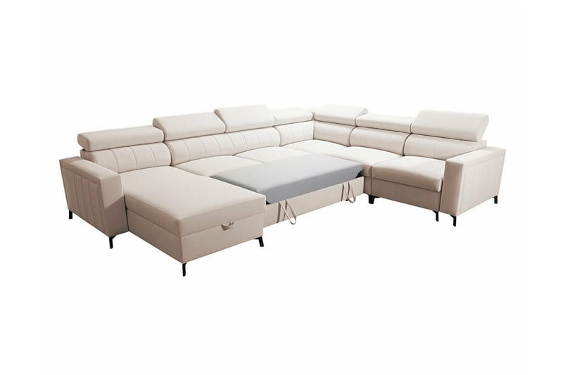 Galbally 5-sits Hörnbäddsoffa NO_BRAND beige - Möbler - Soffa - Bäddsoffa