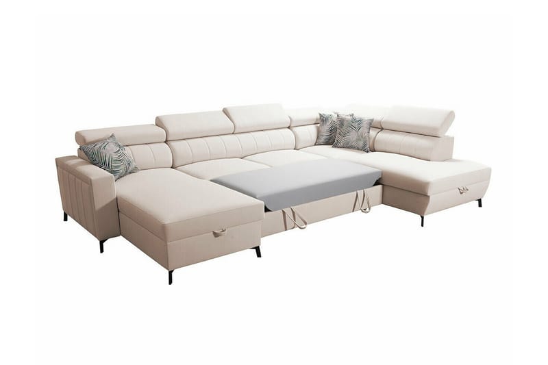 Galbally 5-sits Hörnbäddsoffa NO_BRAND Beige - Möbler - Soffa - Bäddsoffa
