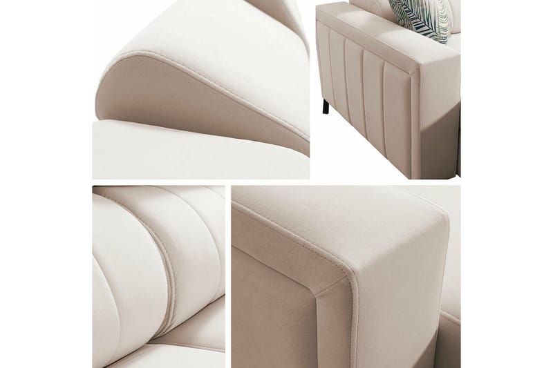 Galbally 5-sits Hörnbäddsoffa NO_BRAND beige - Möbler - Soffa - Bäddsoffa