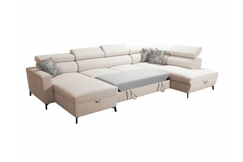 Galbally 5-sits Hörnbäddsoffa NO_BRAND Beige/Light beige - Möbler - Soffa - Bäddsoffa