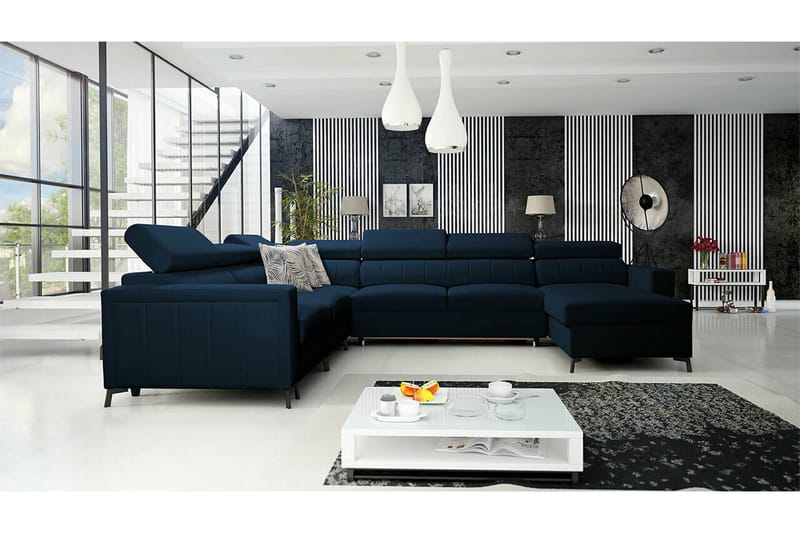 Galbally 5-sits Hörnbäddsoffa NO_BRAND Dark blue - Möbler - Soffa - Bäddsoffa
