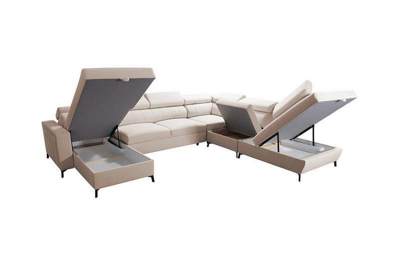 Galbally 5-sits Hörnbäddsoffa NO_BRAND Dark blue - Möbler - Soffa - Bäddsoffa