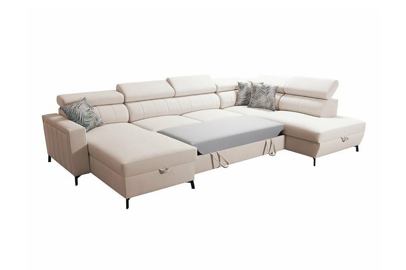 Galbally 5-sits Hörnbäddsoffa NO_BRAND Dark brown - Möbler - Soffa - Bäddsoffa