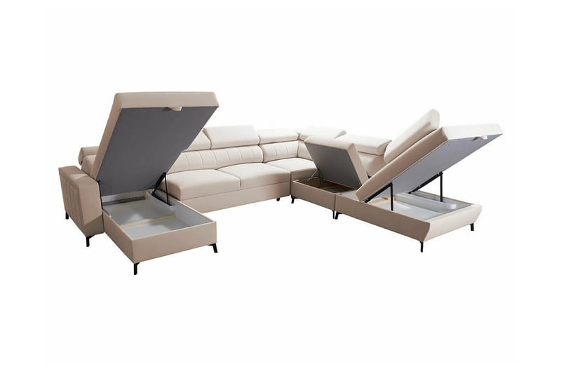 Galbally 5-sits Hörnbäddsoffa NO_BRAND Dark brown - Möbler - Soffa - Bäddsoffa