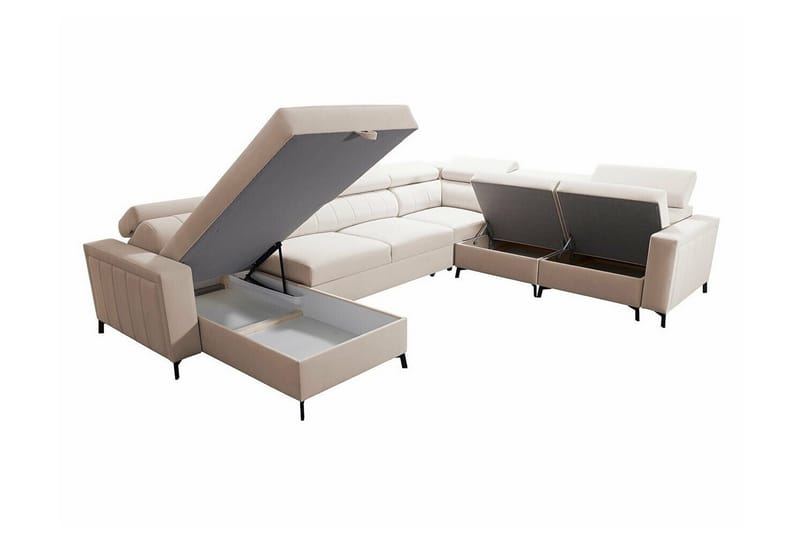Galbally 5-sits Hörnbäddsoffa NO_BRAND Dark brown - Möbler - Soffa - Bäddsoffa