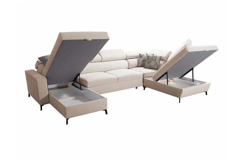 Galbally 5-sits Hörnbäddsoffa NO_BRAND Dark brown - Möbler - Soffa - Bäddsoffa