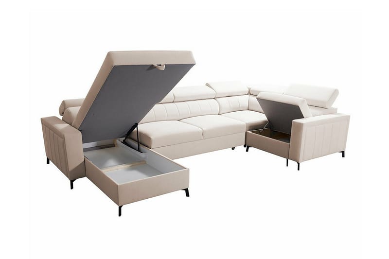 Galbally 5-sits Hörnbäddsoffa NO_BRAND Dark brown - Möbler - Soffa - Bäddsoffa