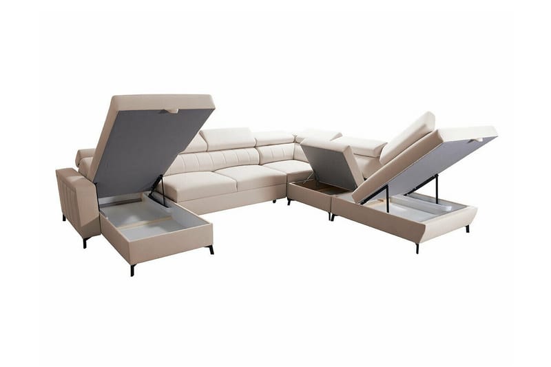 Galbally 5-sits Hörnbäddsoffa NO_BRAND Dark brown - Möbler - Soffa - Bäddsoffa