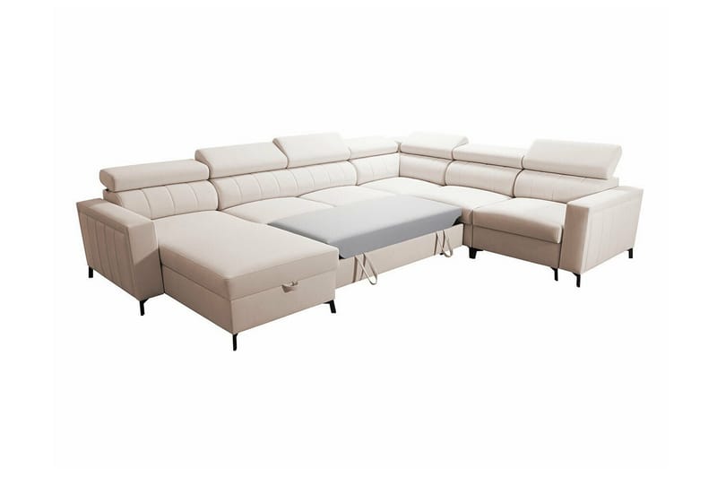 Galbally 5-sits Hörnbäddsoffa NO_BRAND Dark pink - Möbler - Soffa - Bäddsoffa