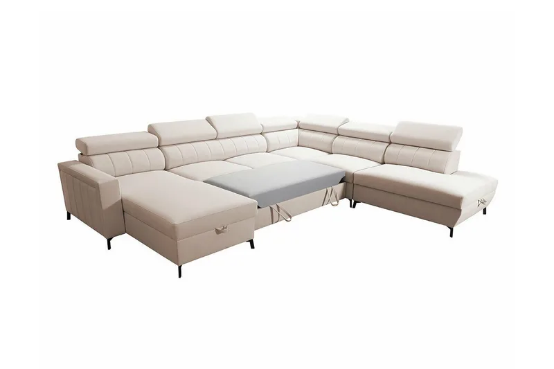 Galbally 5-sits Hörnbäddsoffa NO_BRAND Dark pink - Möbler - Soffa - Bäddsoffa