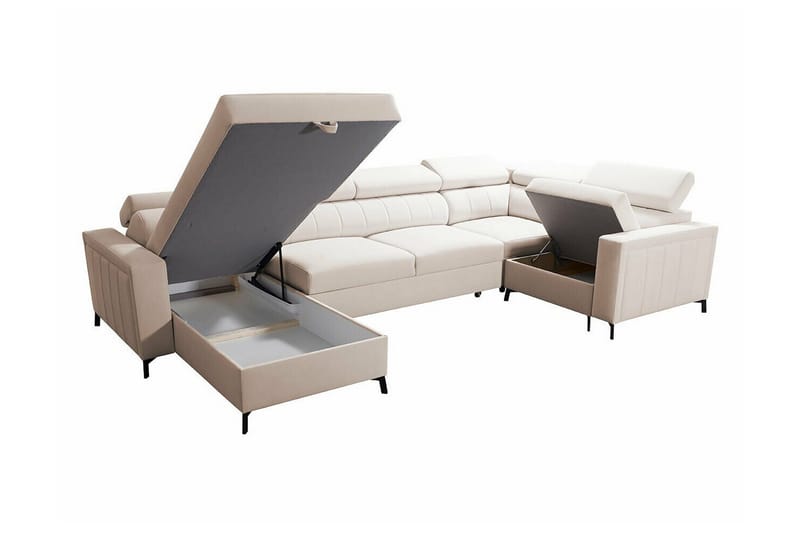 Galbally 5-sits Hörnbäddsoffa NO_BRAND Grey - Möbler - Soffa - Bäddsoffa