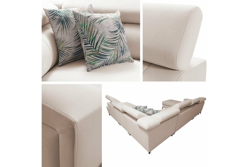 Galbally 5-sits Hörnbäddsoffa NO_BRAND Light grey - Möbler - Soffa - Bäddsoffa