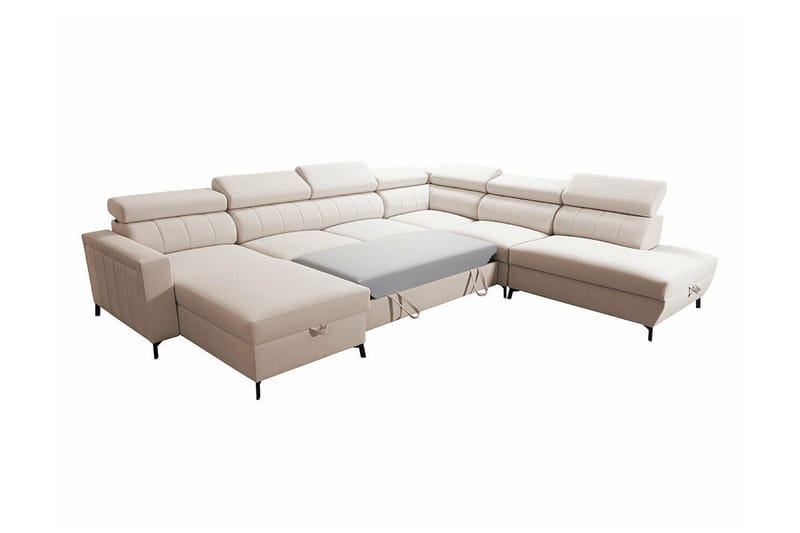 Galbally 5-sits Hörnbäddsoffa NO_BRAND Light grey - Möbler - Soffa - Bäddsoffa