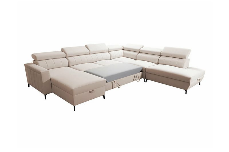 Galbally 5-sits Hörnbäddsoffa NO_BRAND Light grey/Dark grey - Möbler - Soffa - Bäddsoffa