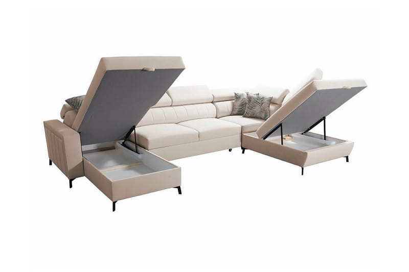 Galbally 5-sits Hörnbäddsoffa NO_BRAND Light grey/Dark grey - Möbler - Soffa - Bäddsoffa