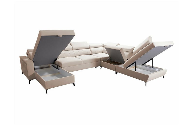 Galbally 5-sits Hörnbäddsoffa NO_BRAND Light grey/Dark grey - Möbler - Soffa - Bäddsoffa