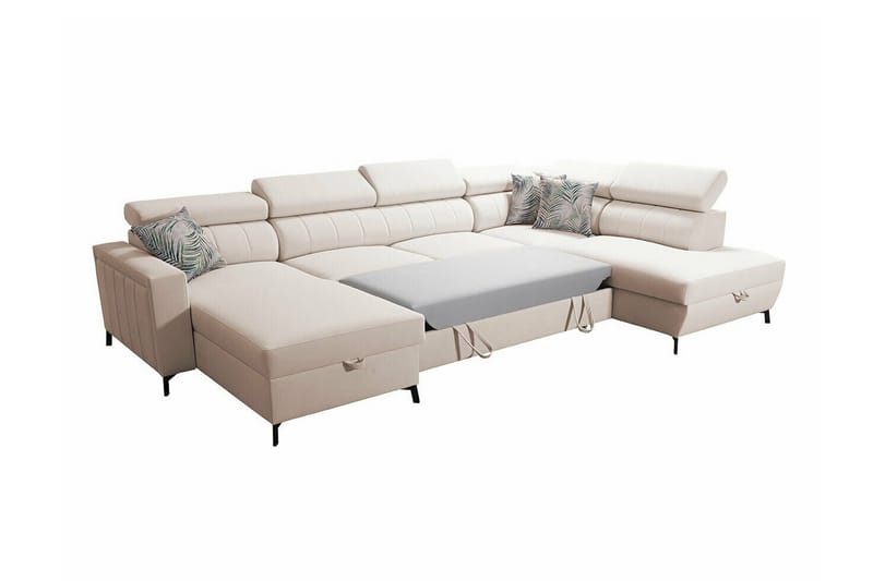 Galbally 5-sits Hörnbäddsoffa NO_BRAND Light grey/Dark grey - Möbler - Soffa - Bäddsoffa