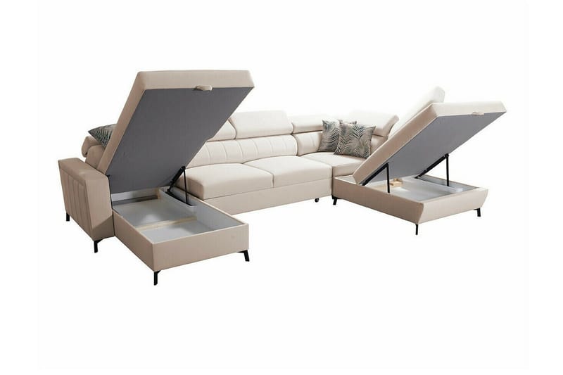 Galbally 5-sits Hörnbäddsoffa NO_BRAND Pink - Möbler - Soffa - Bäddsoffa