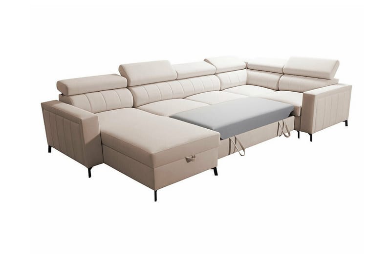 Galbally 5-sits Hörnbäddsoffa NO_BRAND Pink - Möbler - Soffa - Bäddsoffa