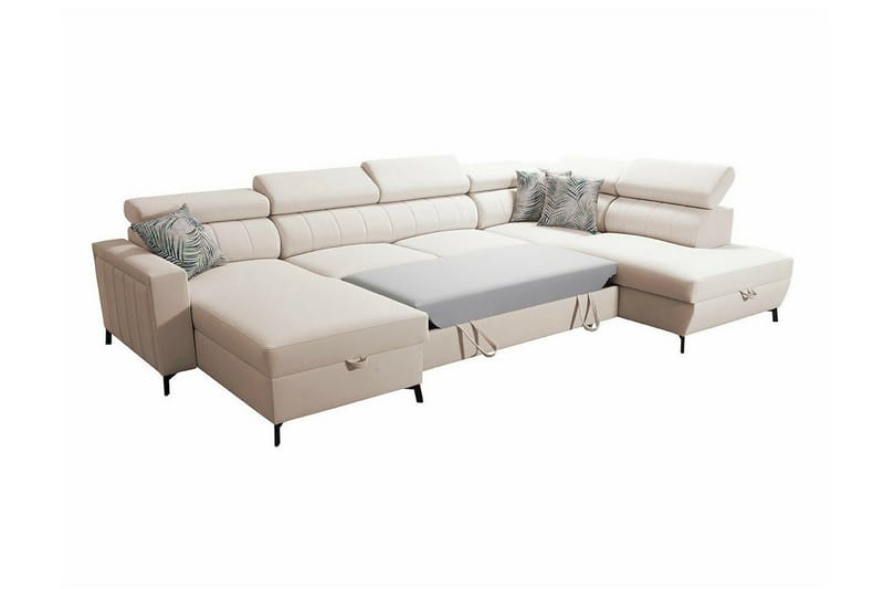 Galbally 5-sits Hörnbäddsoffa NO_BRAND Pink - Möbler - Soffa - Bäddsoffa