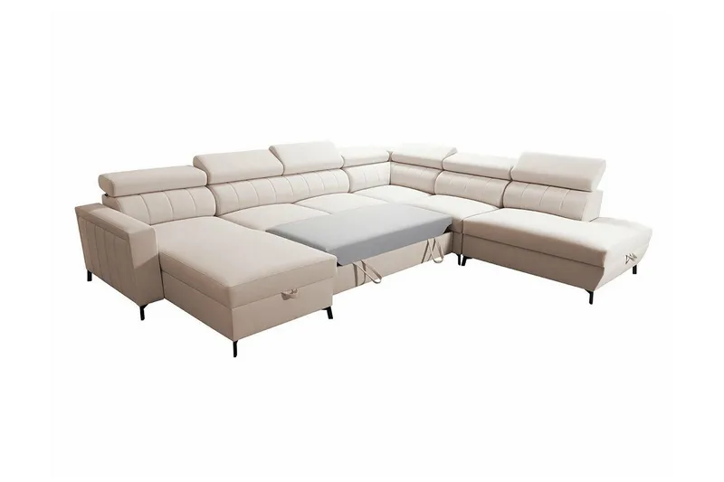 Galbally 5-sits Hörnbäddsoffa NO_BRAND Pink - Möbler - Soffa - Bäddsoffa
