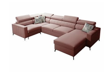 Galbally 5-sits Hörnbäddsoffa Pink - Möbler - Soffa - Bäddsoffa