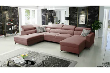 Galbally 5-sits Hörnbäddsoffa Pink - Möbler - Soffa - Bäddsoffa