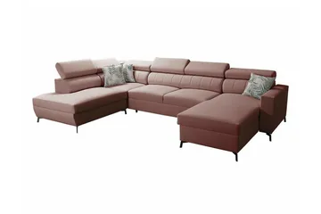 Galbally 5-sits Hörnbäddsoffa Pink - Möbler - Soffa - Bäddsoffa