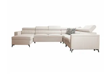 Galbally 5-sits Vänster U-formad Hörnbäddsoffa med Förvaring i Tyg - Beige - Möbler - Soffa - Bäddsoffa
