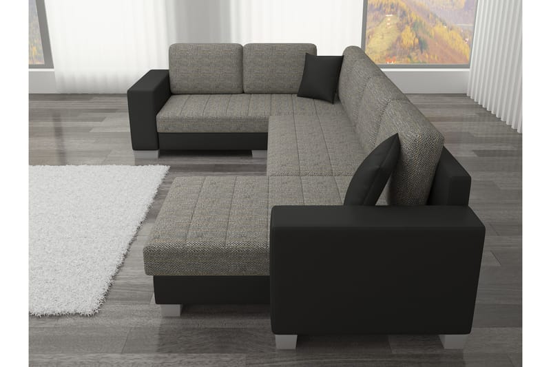 Gallicanta Hörnbäddsoffa - Svart - Möbler - Soffa - Bäddsoffa